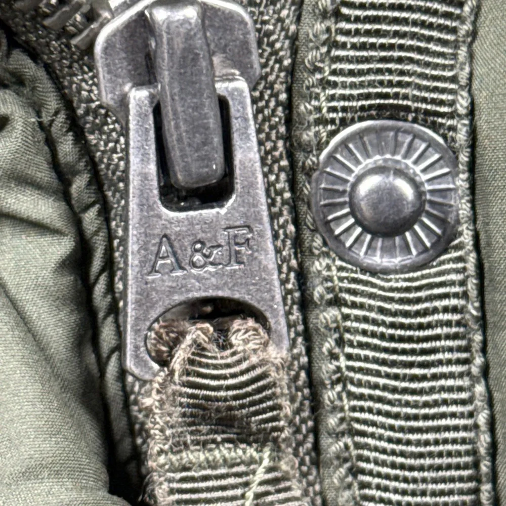 Abercrombie Fitch Jacket Womens Extra Small Ultra Parka Sherpa Lined Olive Green